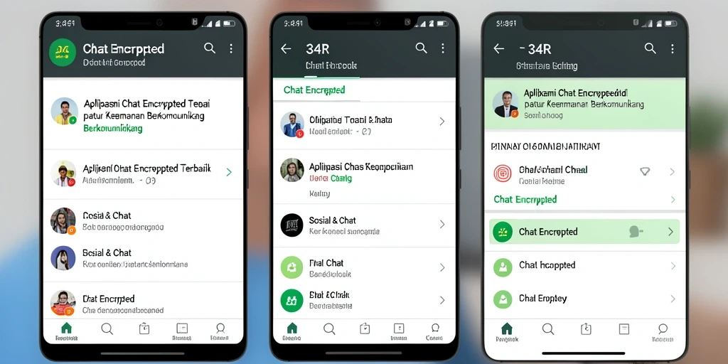 Tampilan antarmuka utama 34R dengan fitur Chat Encrypted.