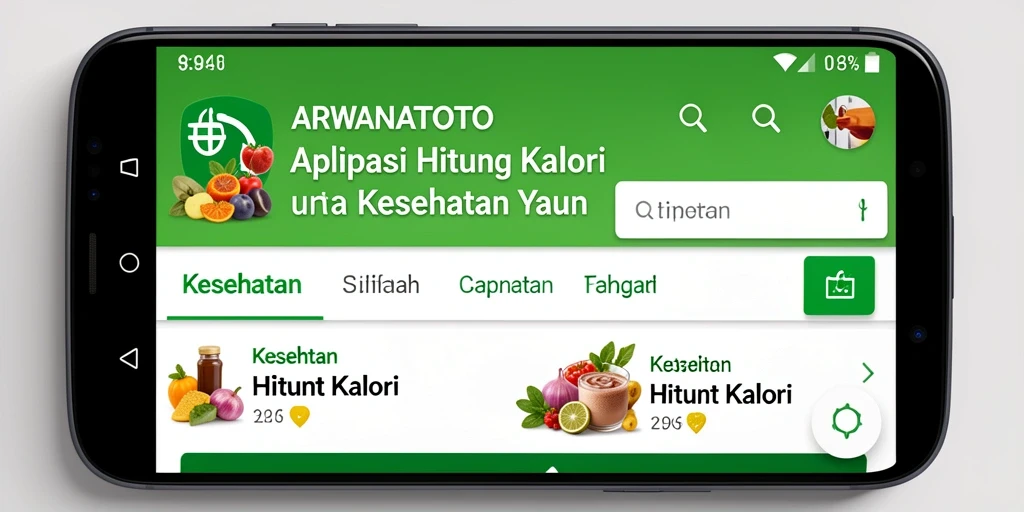 Tampilan antarmuka ARWANATOTO yang intuitif untuk menghitung kalori.