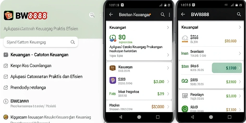 Tampilan antarmuka BW888 yang ramah pengguna dan informatif.