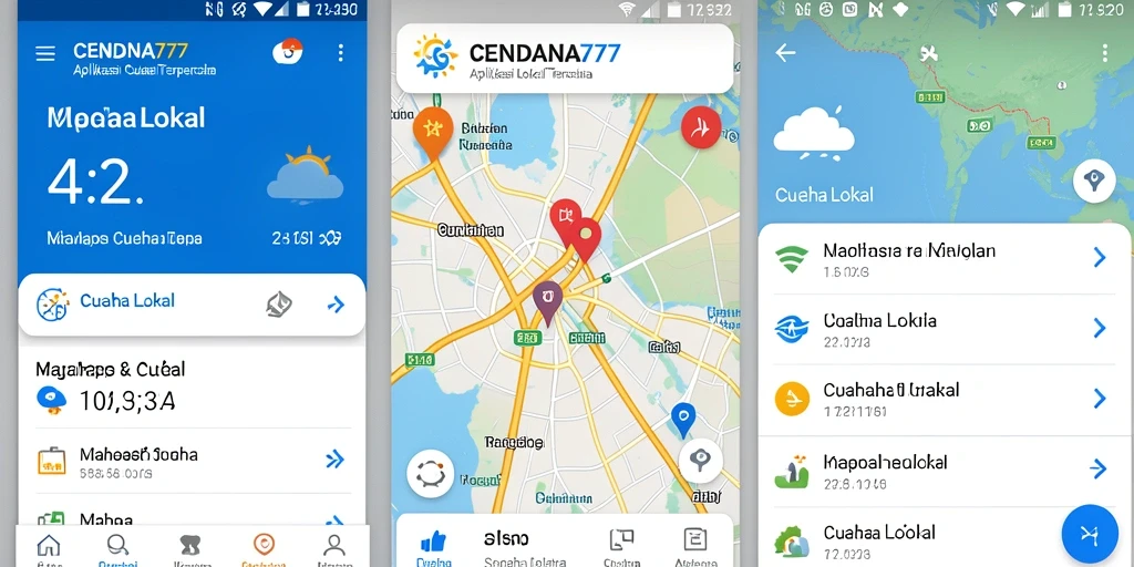 Tampilan antarmuka CENDANA777 menampilkan informasi cuaca lokal yang jelas dan informatif.