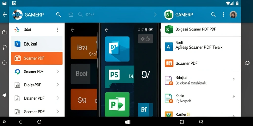 Screenshot GAMERP menampilkan antarmuka sederhana dan fungsi pemindaian PDF yang efisien.
