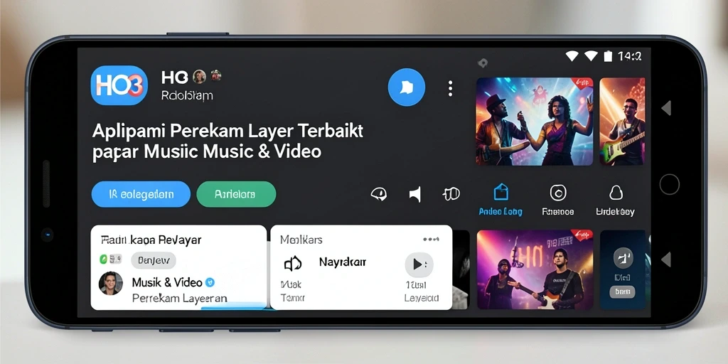 Antarmuka HO3 saat merekam layar yang intuitif dan sederhana.