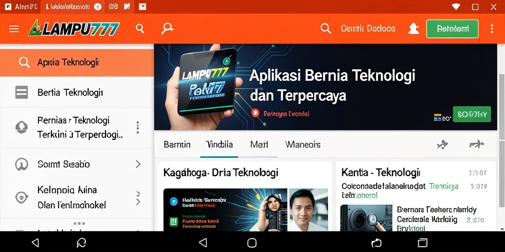 Antarmuka aplikasi LAMPU777 yang intuitif dan informatif.