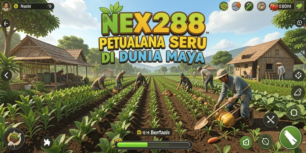 Tampilan antarmuka NEX288 yang menarik dengan elemen bertani.