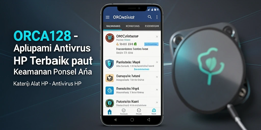Antarmuka utama ORCA128 dengan fitur pemindaian Antivirus HP.