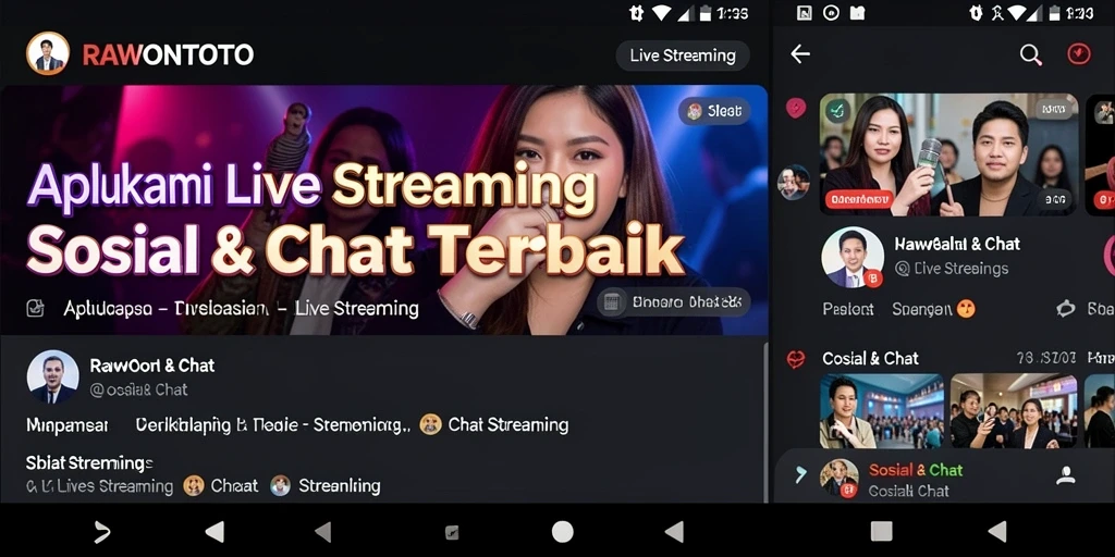 Antarmuka RAWONTOTO menampilkan fungsi Live Streaming yang menarik dan interaktif.