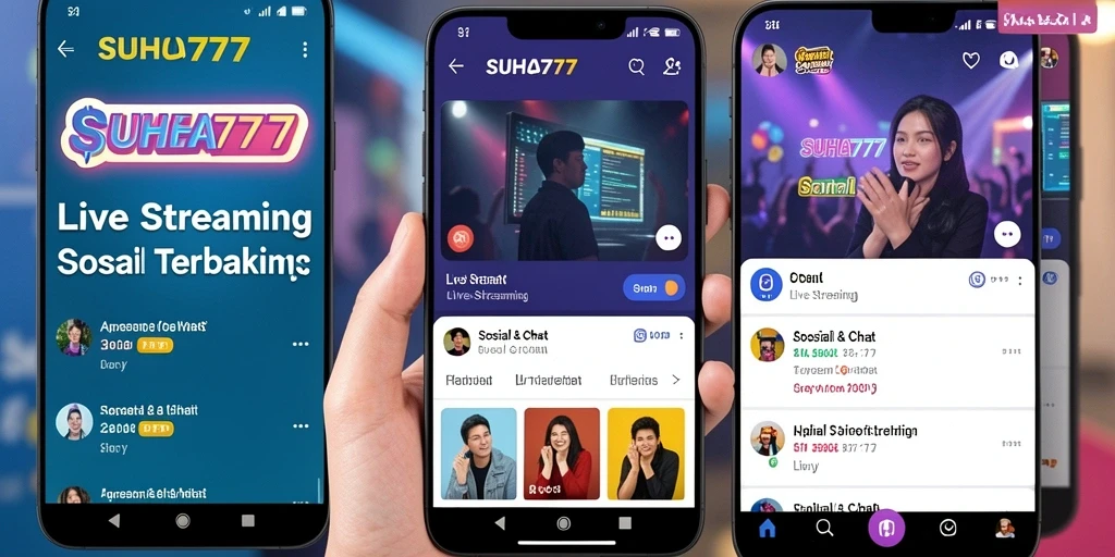 Screenshot antarmuka SUHU777 menampilkan efek Live Streaming yang menarik.