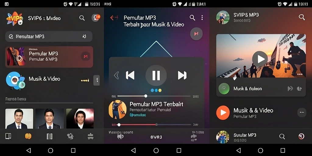 Antarmuka SVIP6 yang menarik dan fungsional untuk Pemutar MP3.